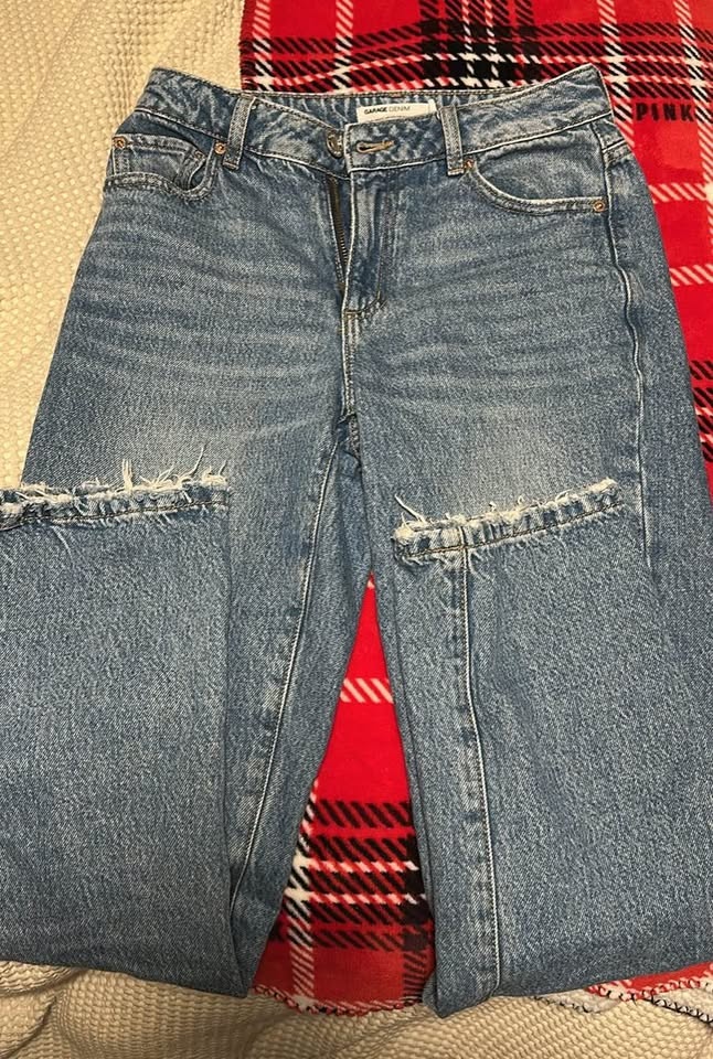 Women’s GARAGE dark blue vintage straight denim jeans