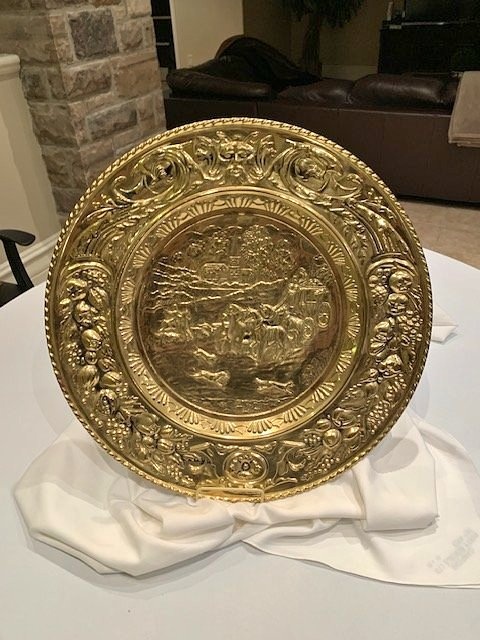 Vintage Brass Wall Plate - Made in England