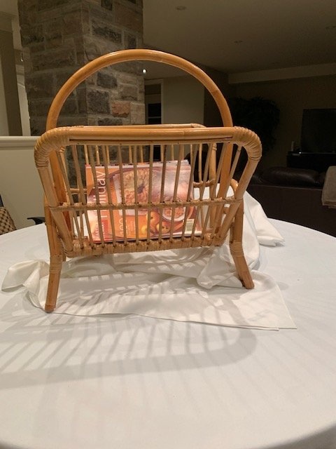 Rattan Vintage Magazine Rack 1970's - photo 3