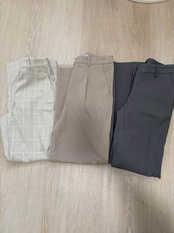 H&M RW&CO Office Pants Beige Grey