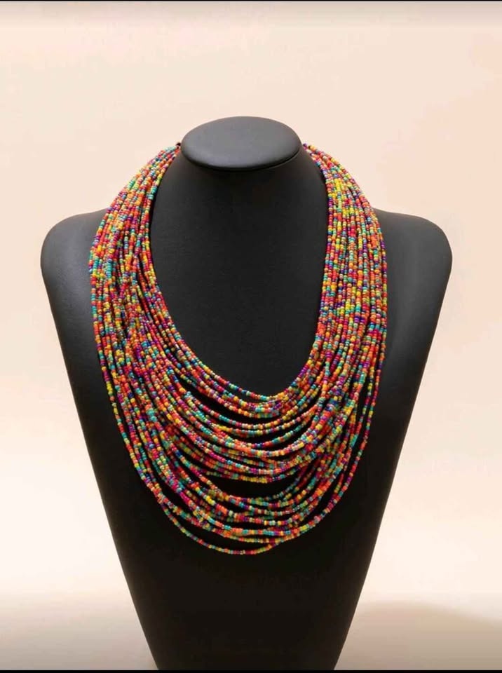 Colorful Beaded Necklace & Earrings Set - photo 4