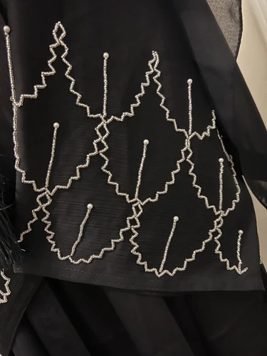 Black Abaya with Handmade Embroidery SZ:54 - photo 5