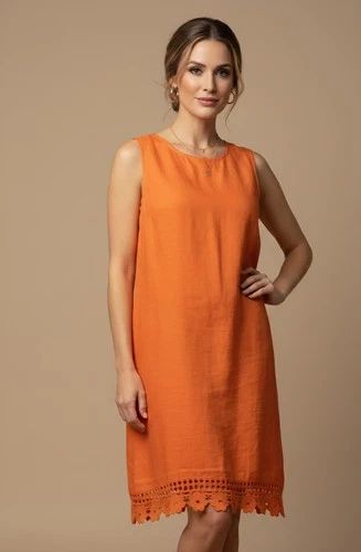 Terzo Millennio Linen Sleeveless Shift Dress - Italian Lagenlook