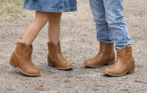 Dream Pairs Kids Western Cowgirl Boots Tassel Ankle Boots