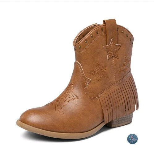 Dream Pairs Kids Western Cowgirl Boots Tassel Ankle Boots - photo 2