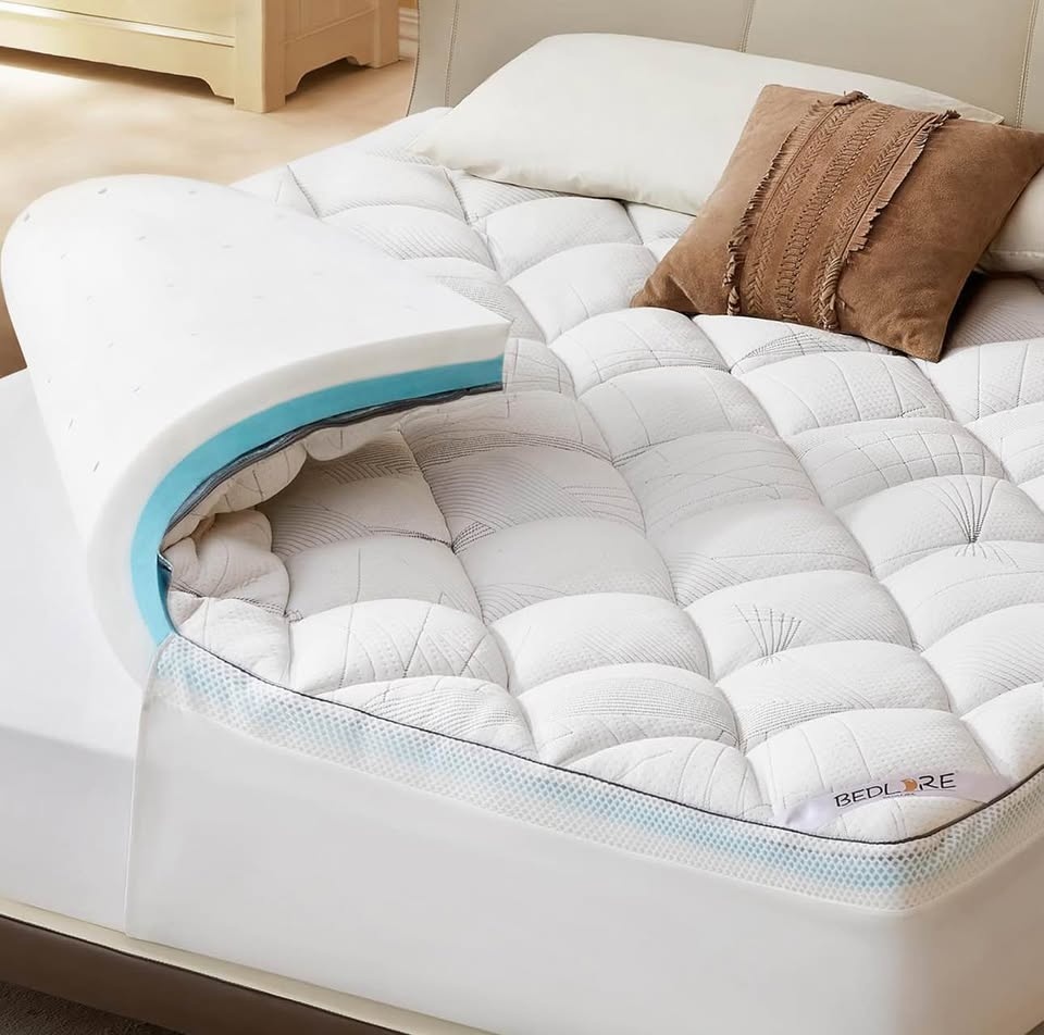 Bedlore King Size 4" Memory Foam Mattress Topper - Cooling Gel - - photo 2