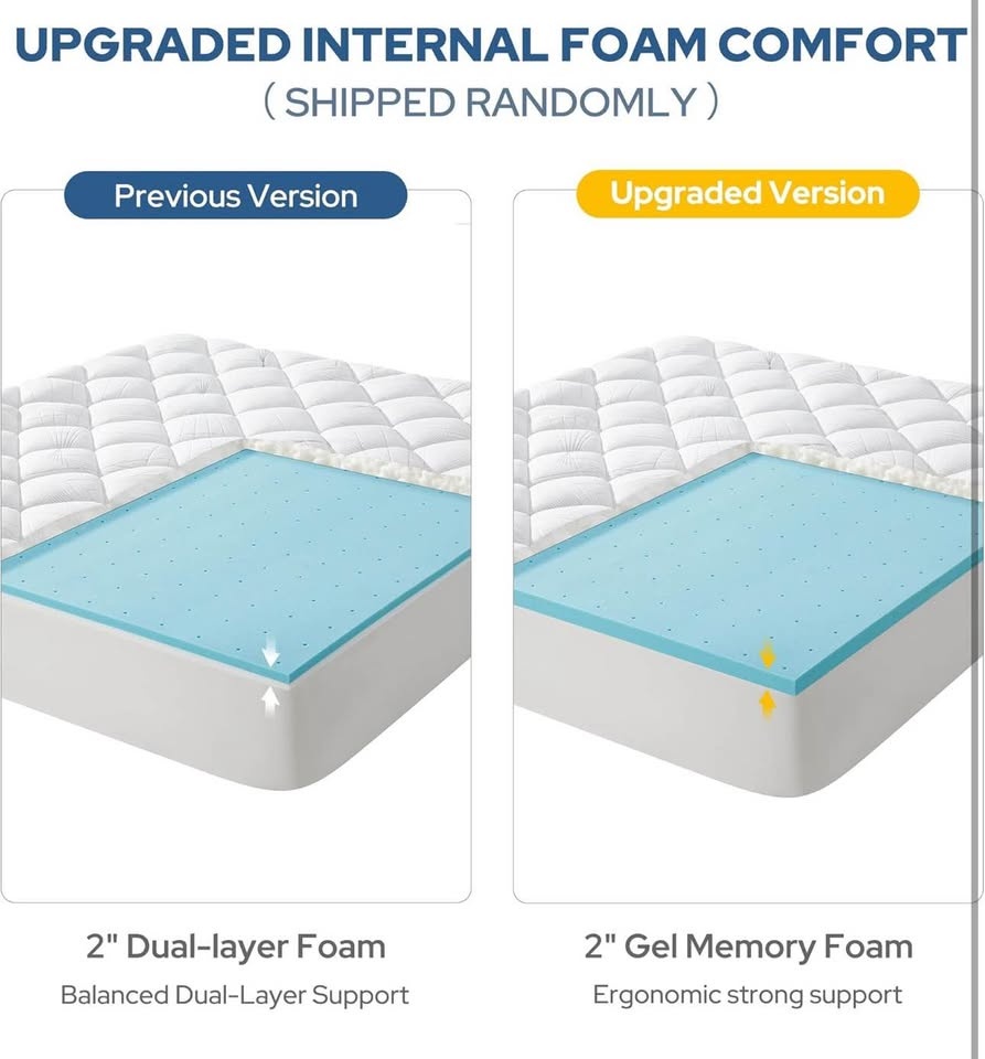 Bedlore King Size 4" Memory Foam Mattress Topper - Cooling Gel - - photo 5