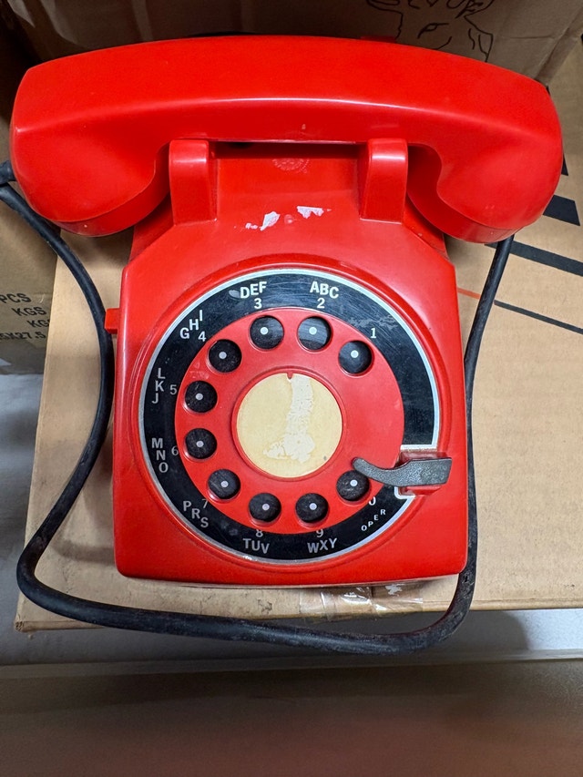 1965 red Mattel-O-Phone toy telephone