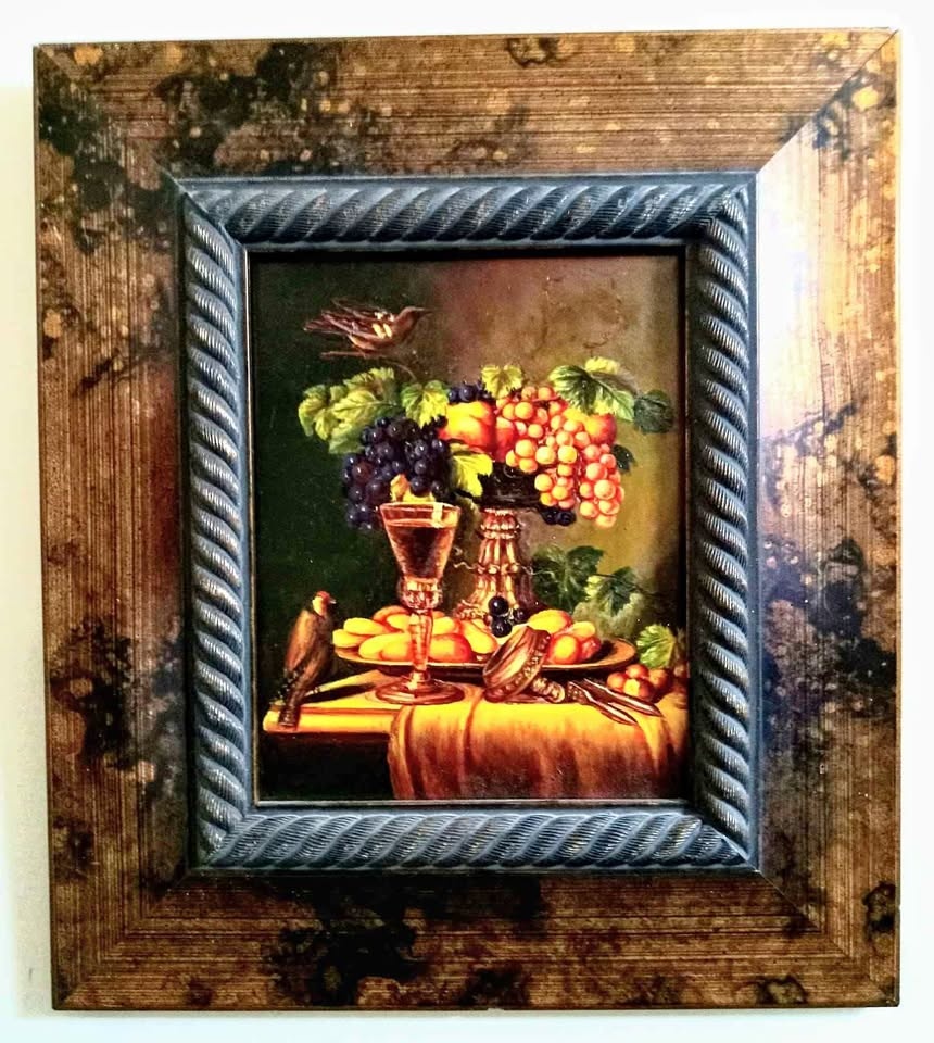 Mid Century Original Oil Painting In A Lovely Antique Frame 17 b