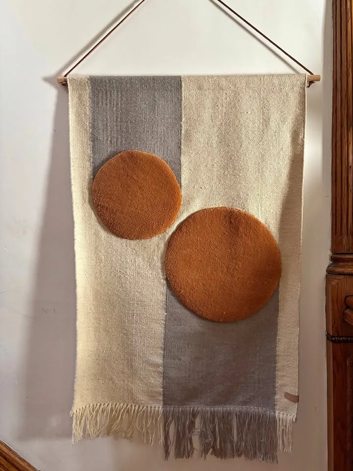 Woven Wall Hanging – Beige & Grey Textile Art thumbnail