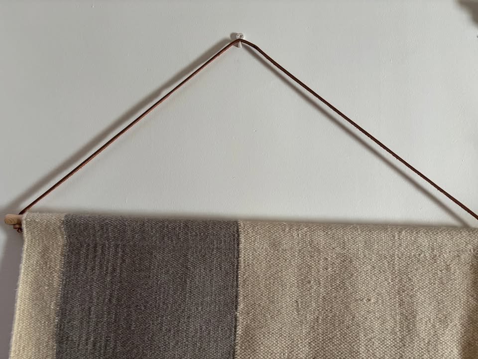 Woven Wall Hanging – Beige & Grey Textile Art - photo 5
