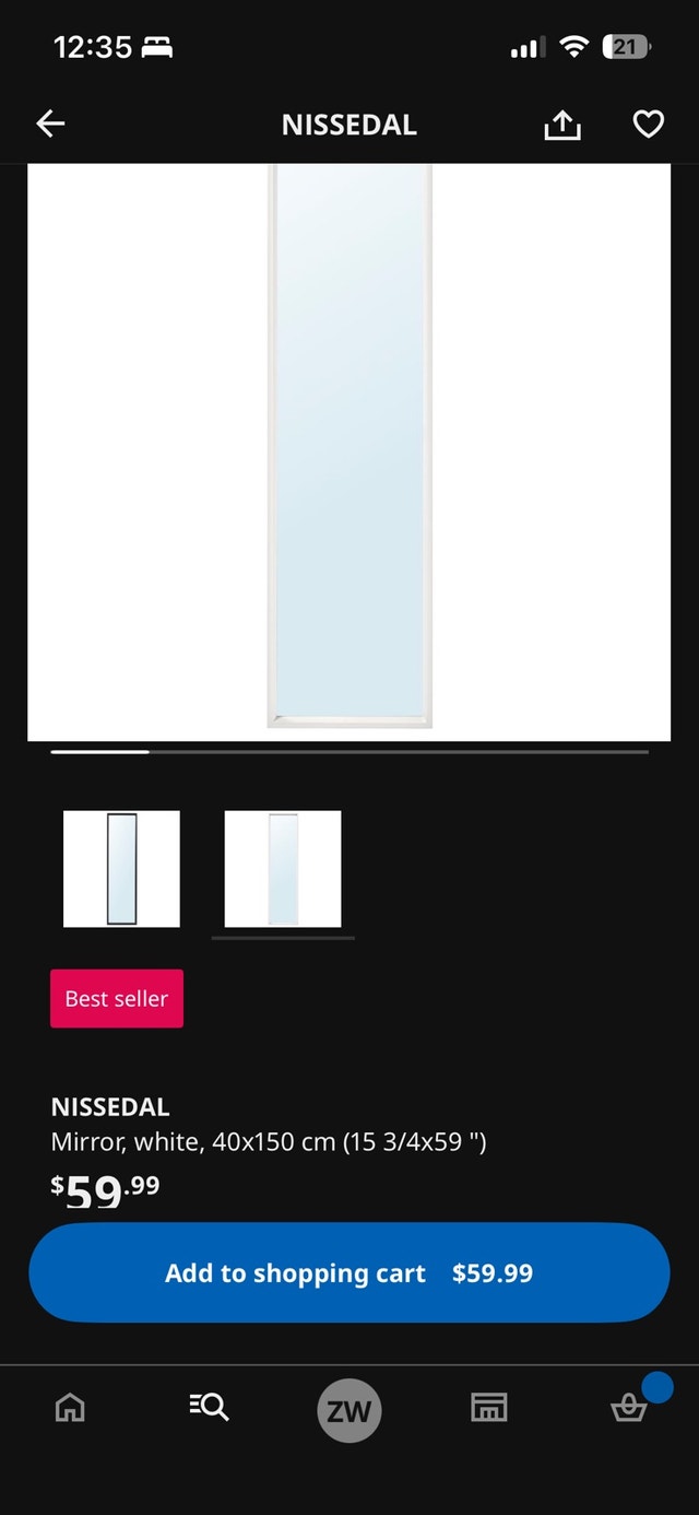 White Full Body Mirror
