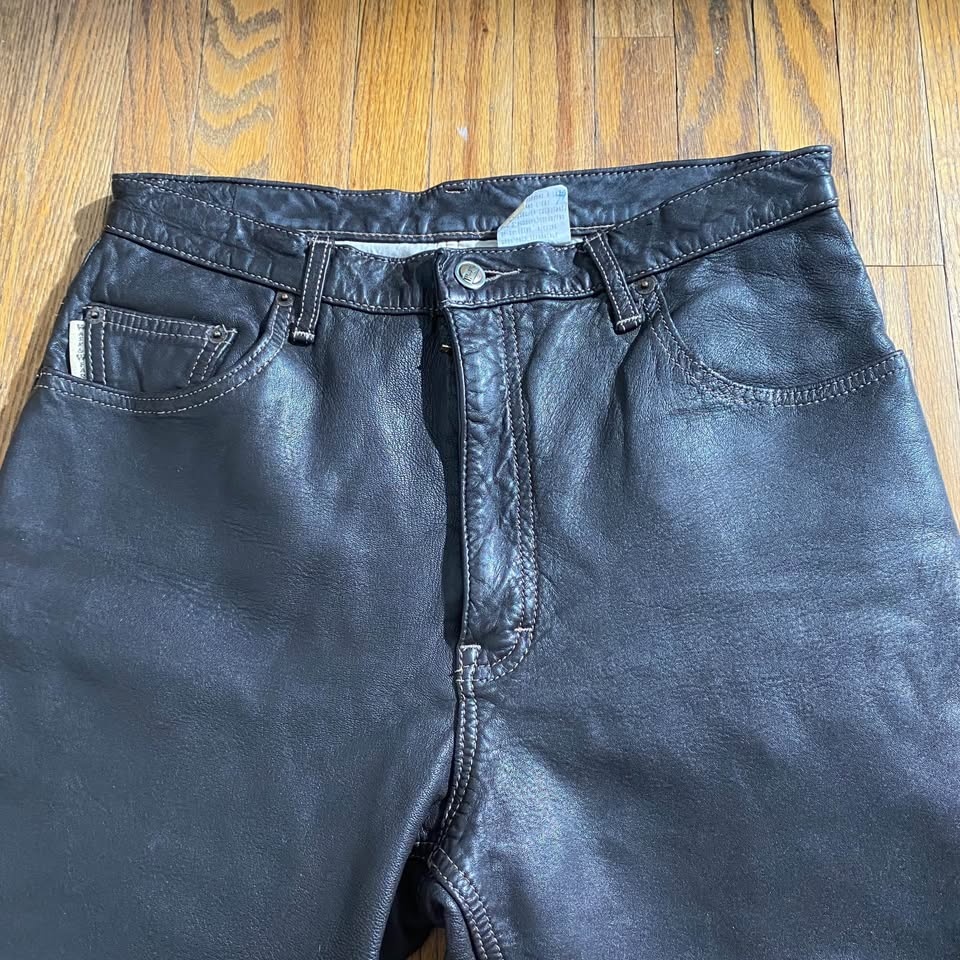 Vintage brown leather pants - photo 2