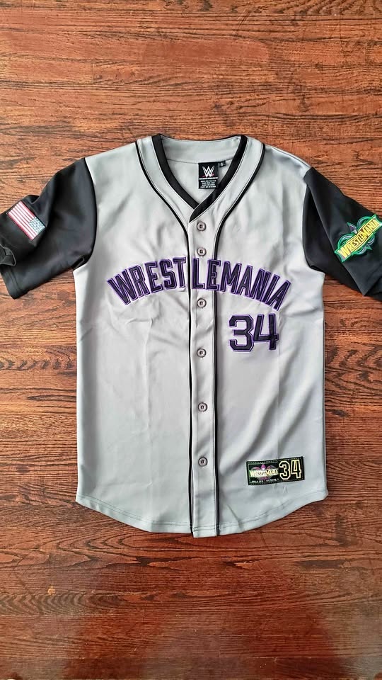 WWE WrestleMania 34 Baseball Jersey