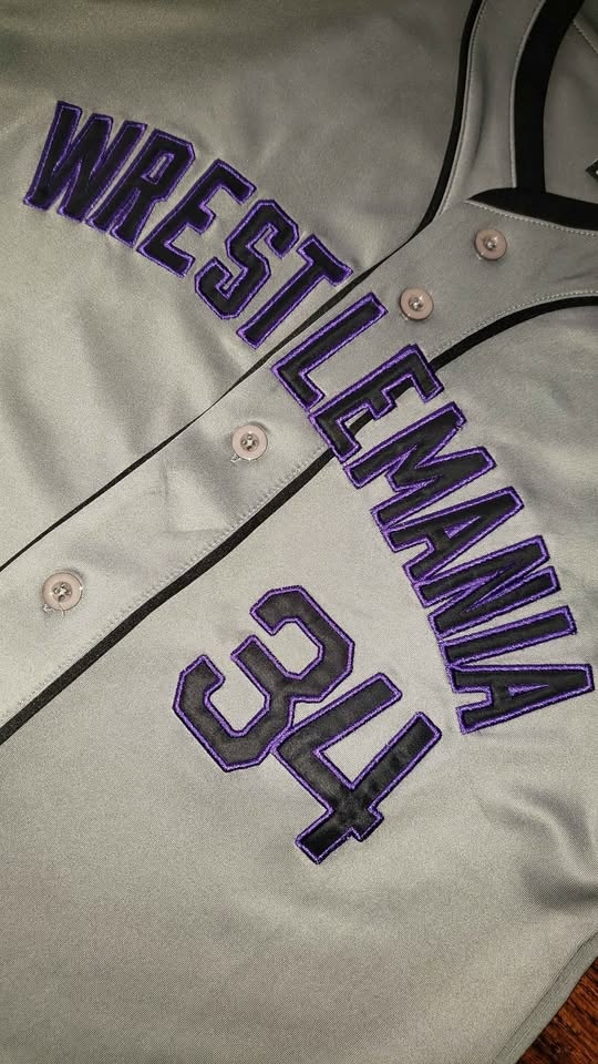 WWE WrestleMania 34 Baseball Jersey - photo 3