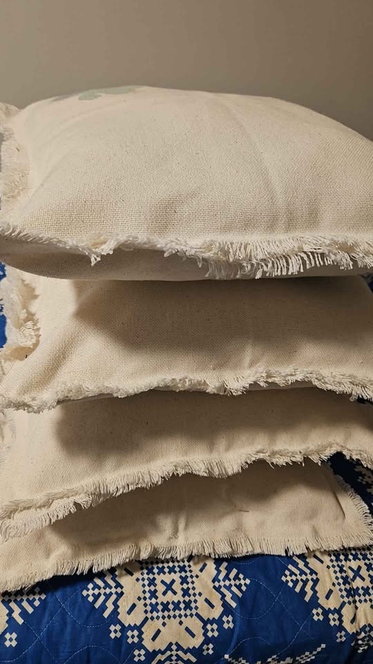 Set of 4 Canvas Accent Cushions (16x16") - Fillings Included - photo 3