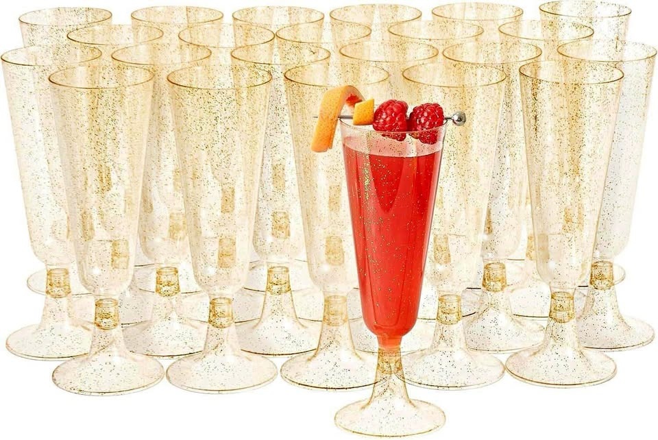 Champagne Glasses - 23 pcs, Gold, New