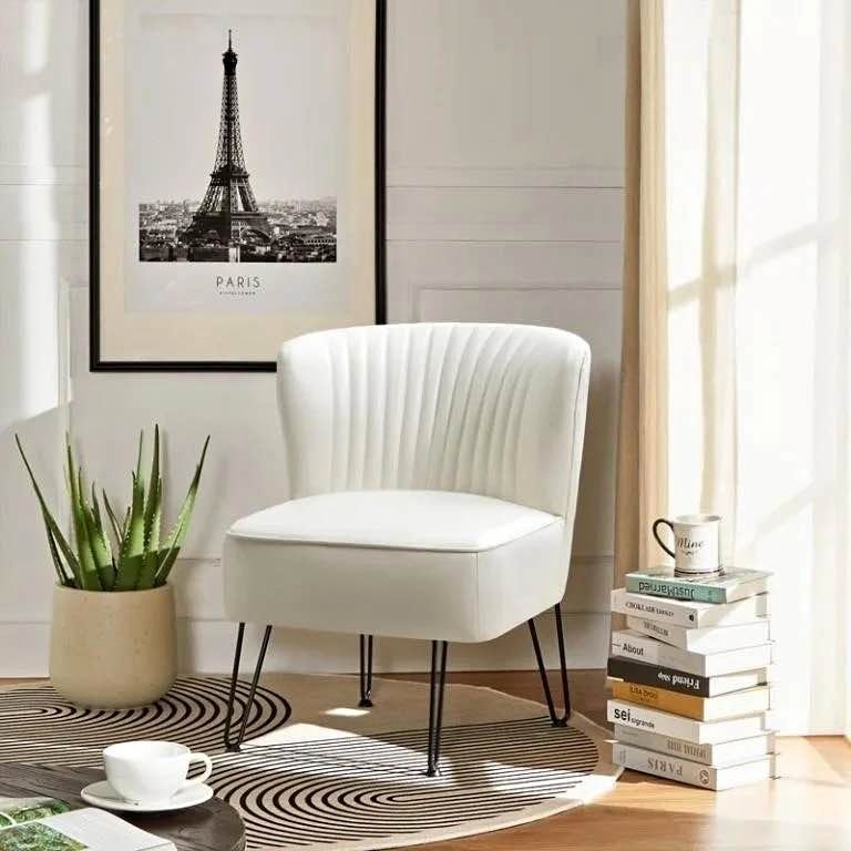 Euclid Faux Leather Chair - Ivory