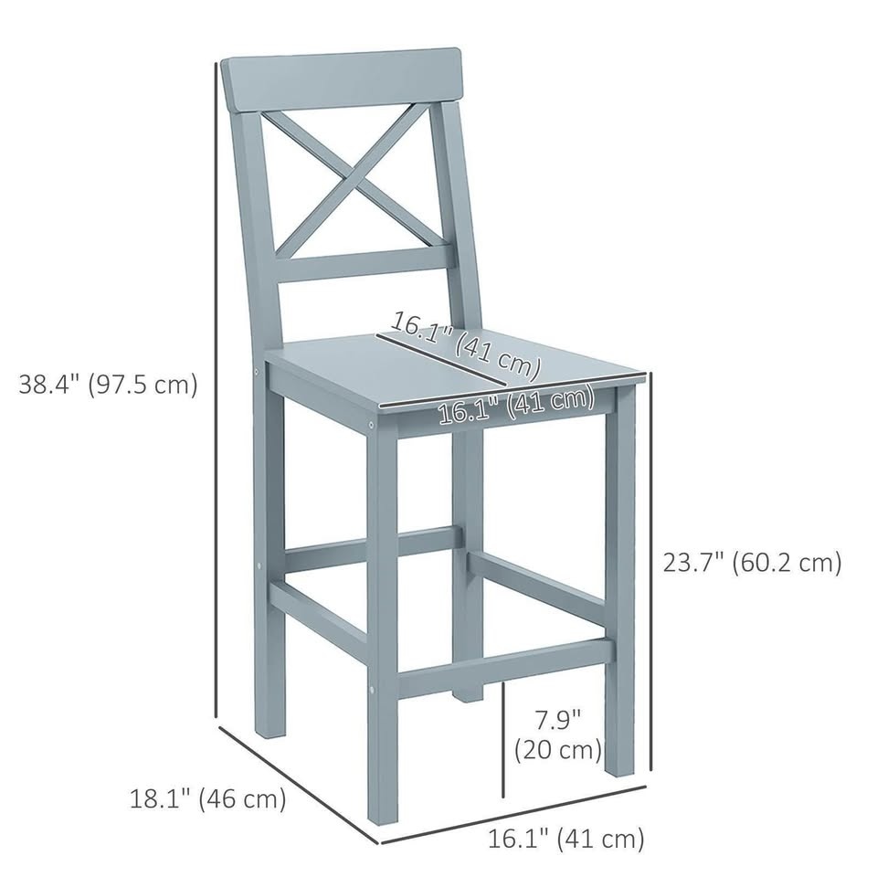 Homcom kitchen chairs set of 2 - photo 3