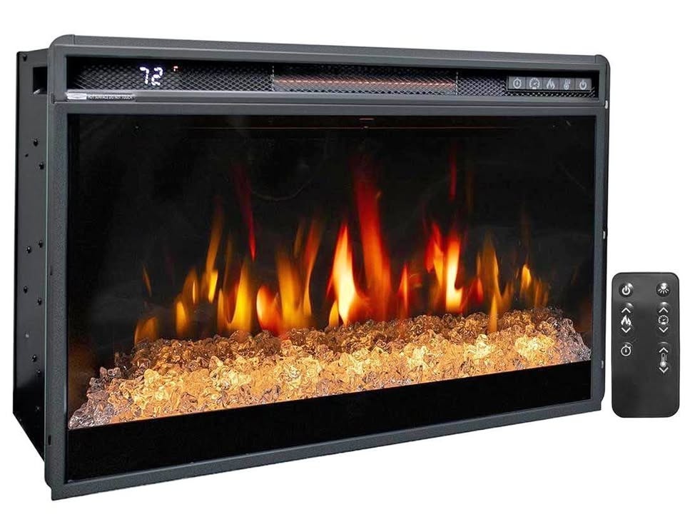 26" Crystal Electric Fireplace Insert - 1500W