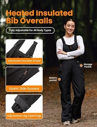Women's Heated Overalls - XS Black - photo 3
