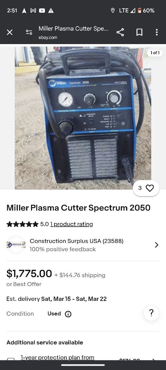 Miller Plasma Cutter Spectrum 2050 Machine