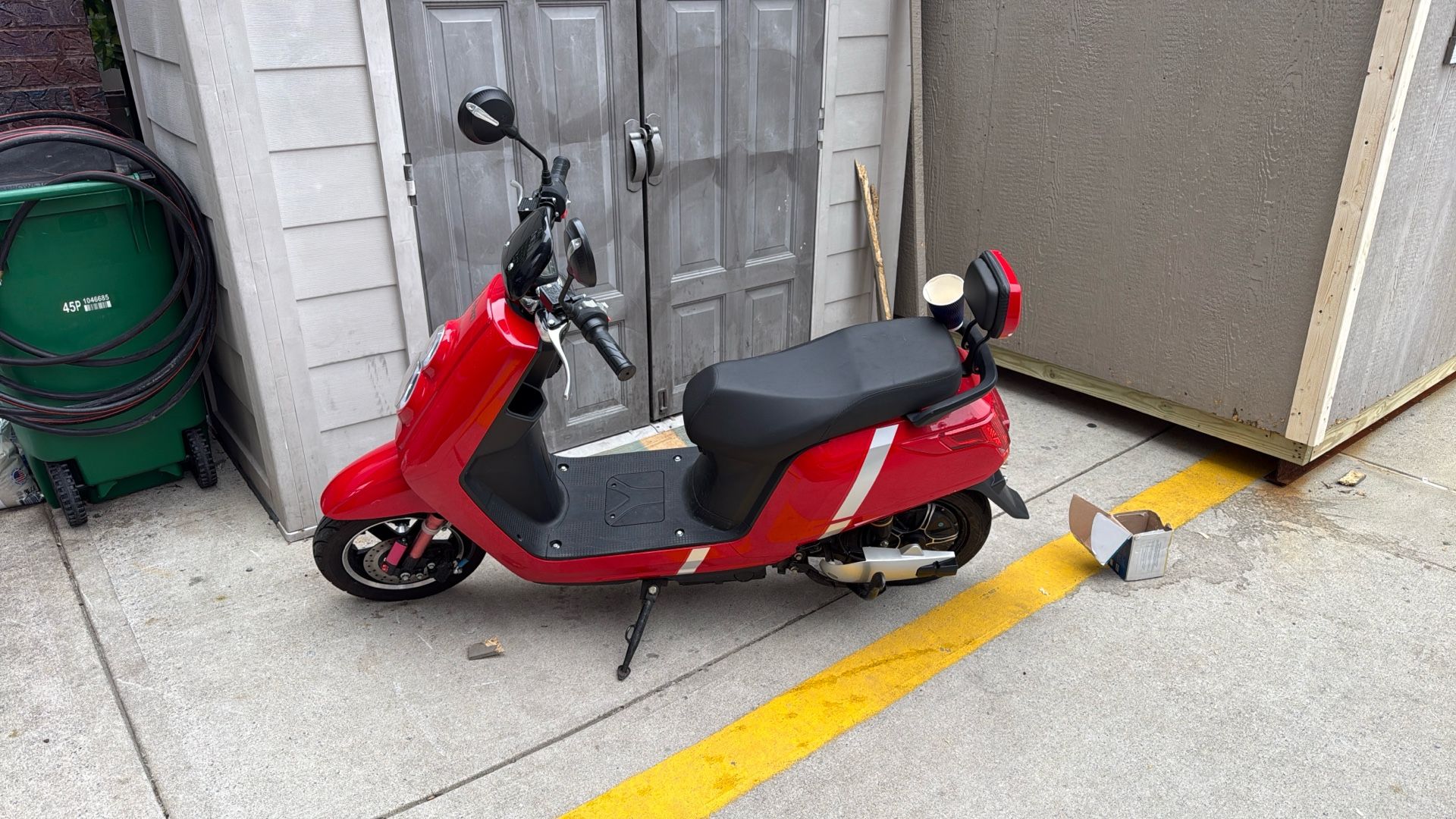 Red Electric Scooter - 60 Mile Range, 30 MPH, Alarm, Trunk