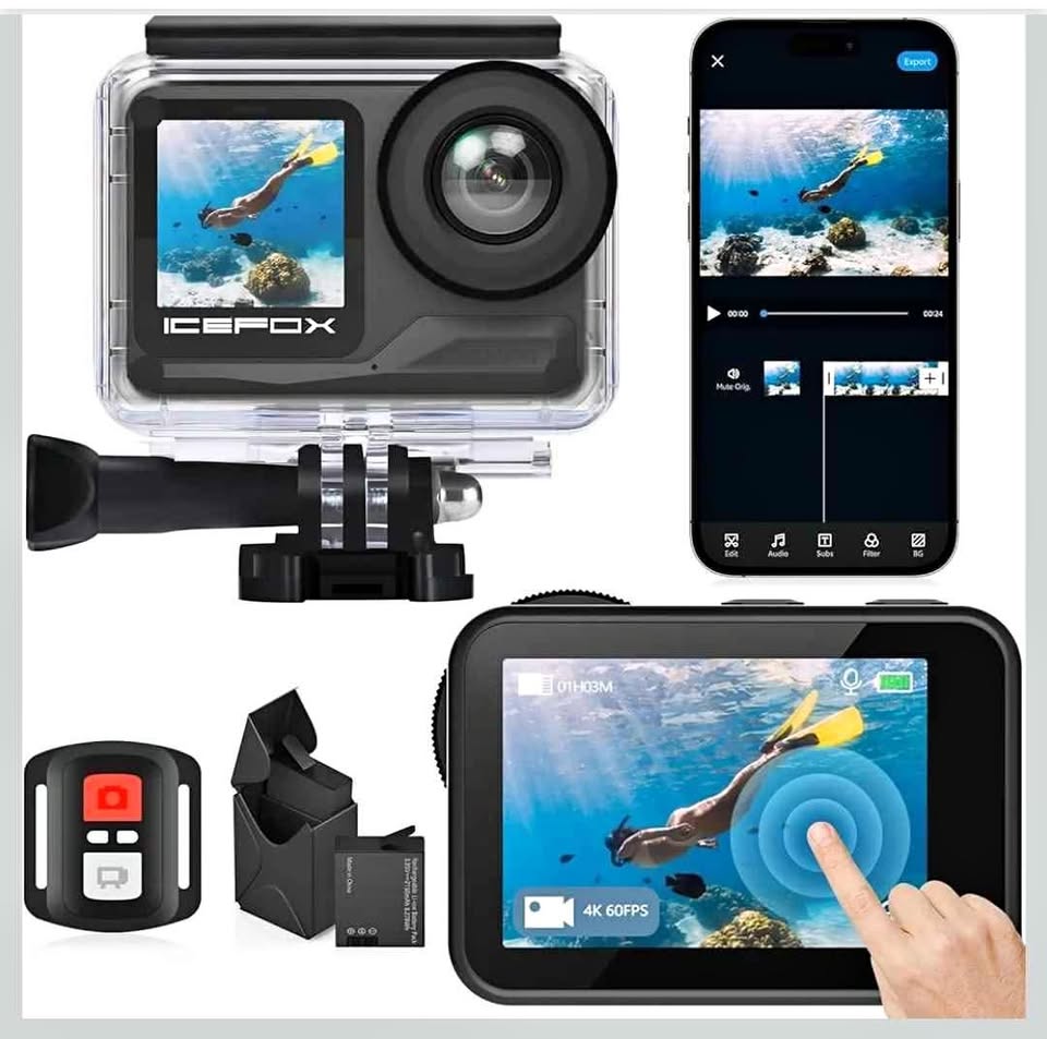 icefox i7 Action Camera 4K 60FPS 30MP