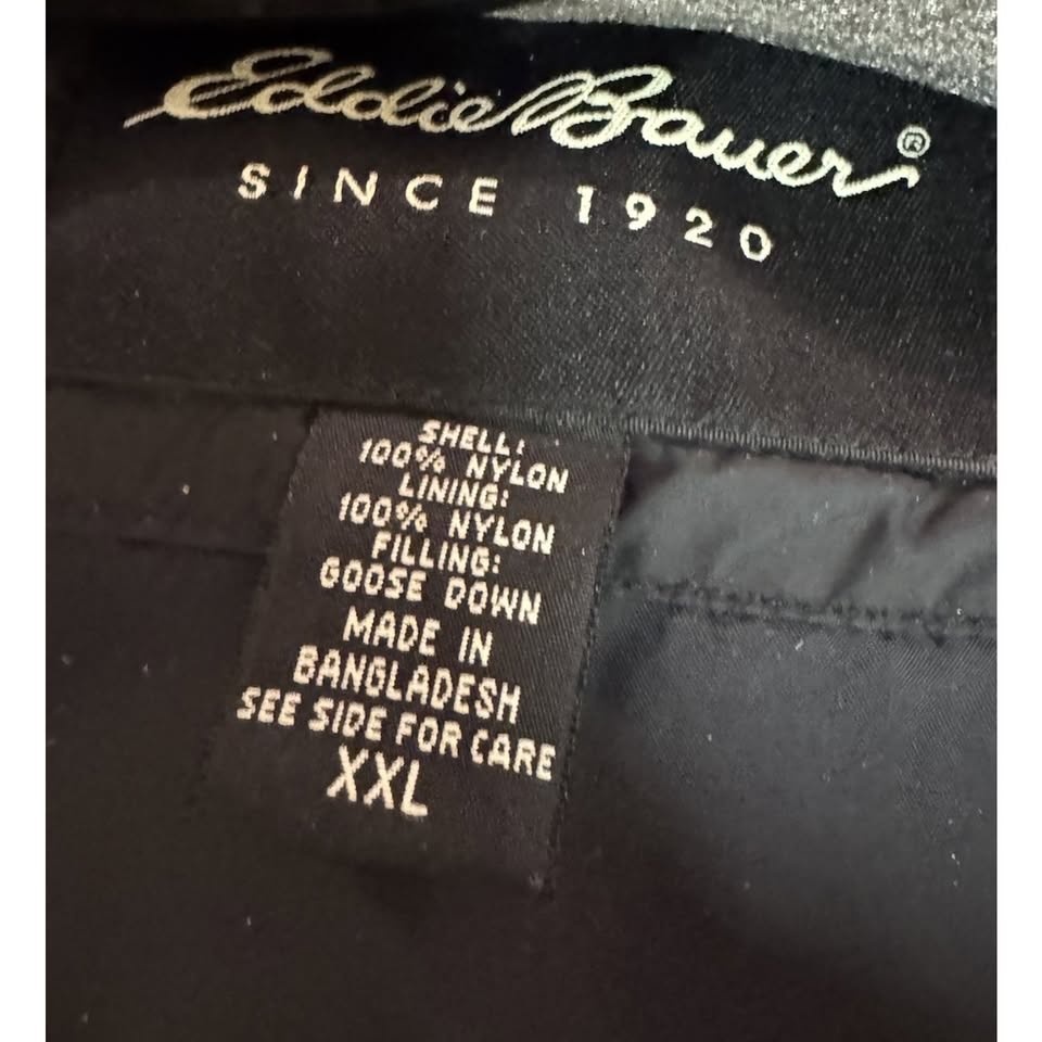 Eddie Bauer Goose Down Puffer Vest Mens XXL Black Full Zip - photo 2