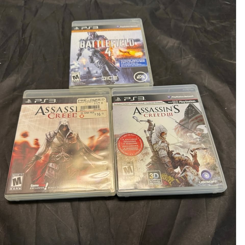 PS3 Battlefield 4 Assassin’s Creed 2 & 3 PlayStation 3 Video Gam - photo 2