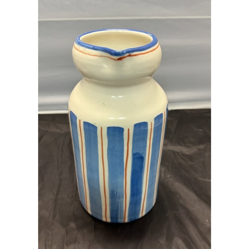 Ceramiche Tombelli Striped Painted Pitcher Made in Italy - photo 2