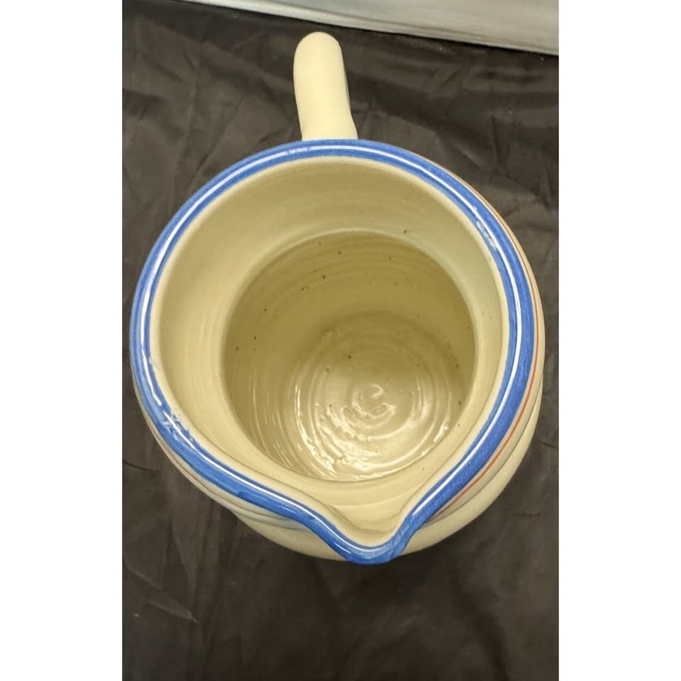 Ceramiche Tombelli Striped Painted Pitcher Made in Italy - photo 4