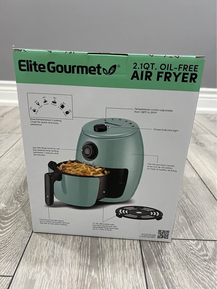 Elite Gourmet Air Fryer EAF 0201BL - 2.1 Qt - Mint - photo 3