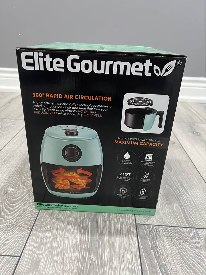 Elite Gourmet Air Fryer EAF 0201BL - 2.1 Qt - Mint - photo 4