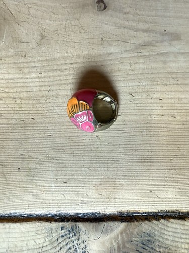 Vintage Multi-Colored Enamel Zircon Flower Ring - photo 2