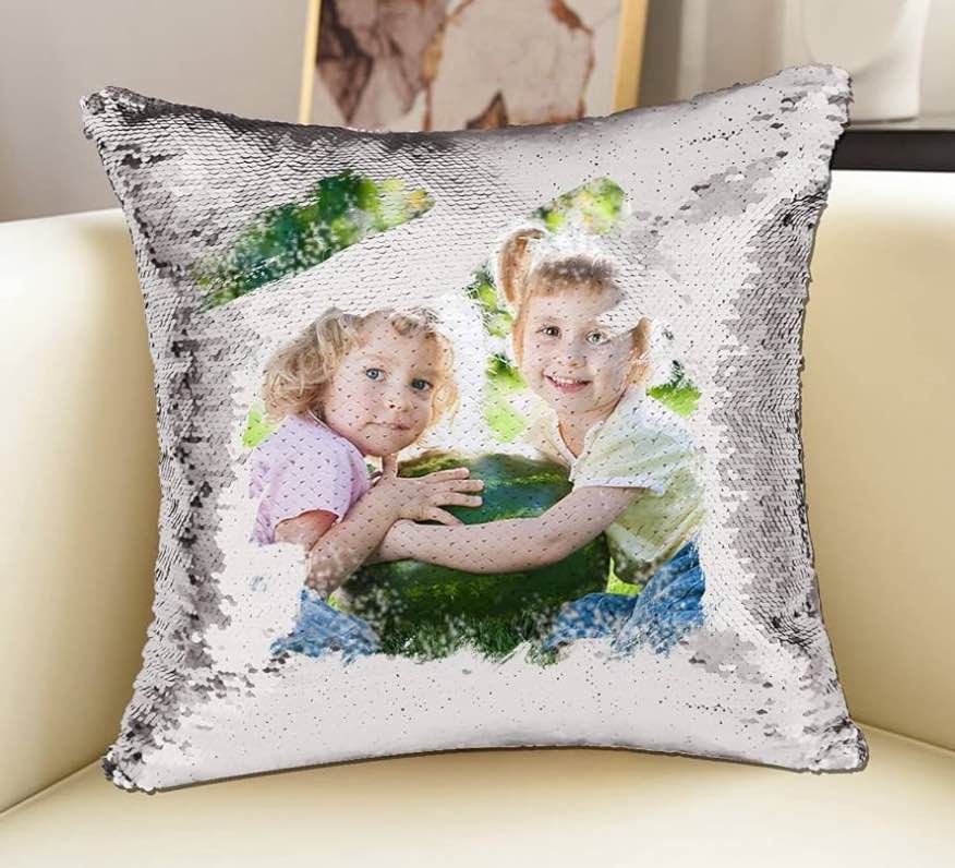 Valentine's Day Custom Magic Sequin Pillow Cover - photo 5
