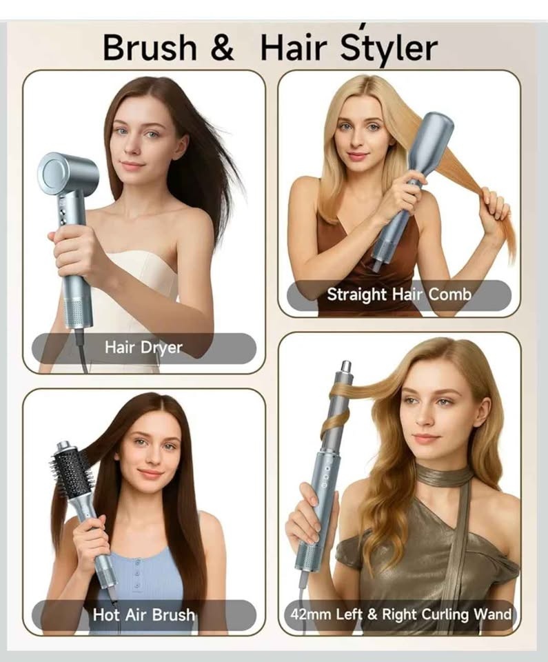 All-in-1 Hair Styling Tool - Blow Dryer, Curler, Brush - photo 2