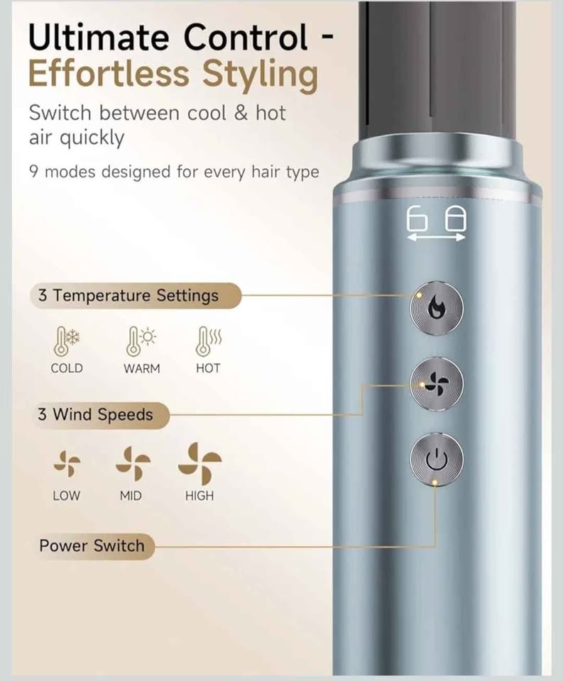 All-in-1 Hair Styling Tool - Blow Dryer, Curler, Brush - photo 5