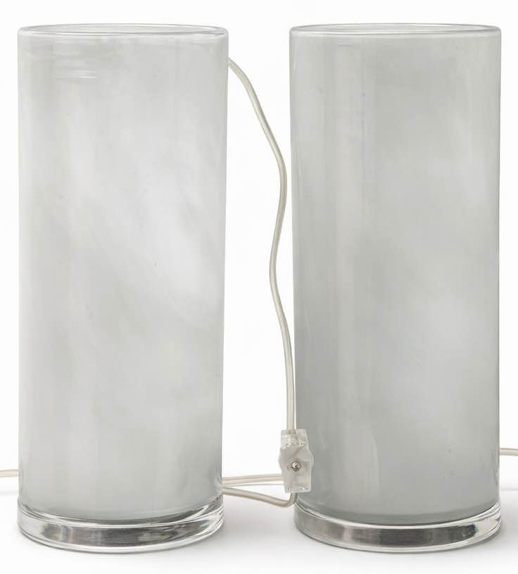 Matching Frosted Glass Table Lamps (Set of 2)