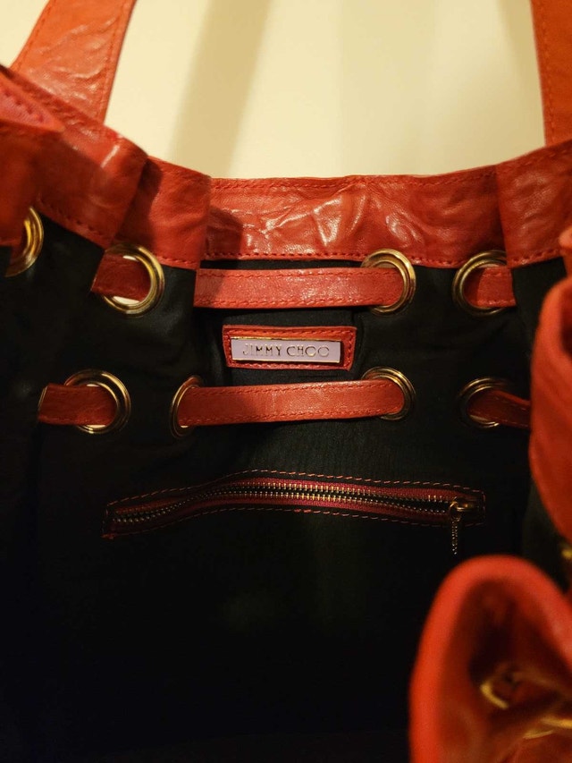 Authentic Women's Red Jimmy Choo Ramona Shoulder Tote Bag - photo 3