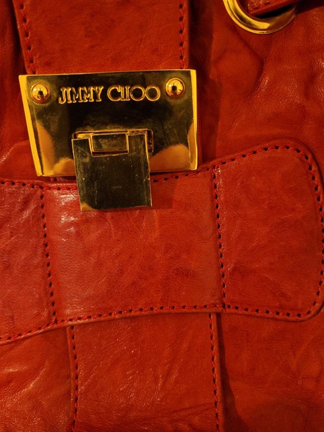 Authentic Women's Red Jimmy Choo Ramona Shoulder Tote Bag - photo 4