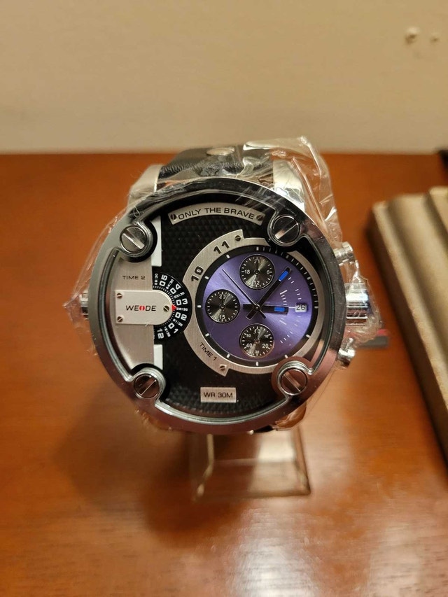 Brand New Dual Time Zone Purple Weide Diesel Men’s Fashion Watch - photo 2