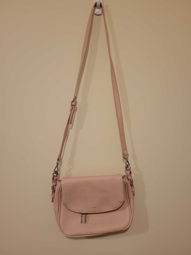 New Women's Colab Vegan Leather Crossbody Light Pink Handbag