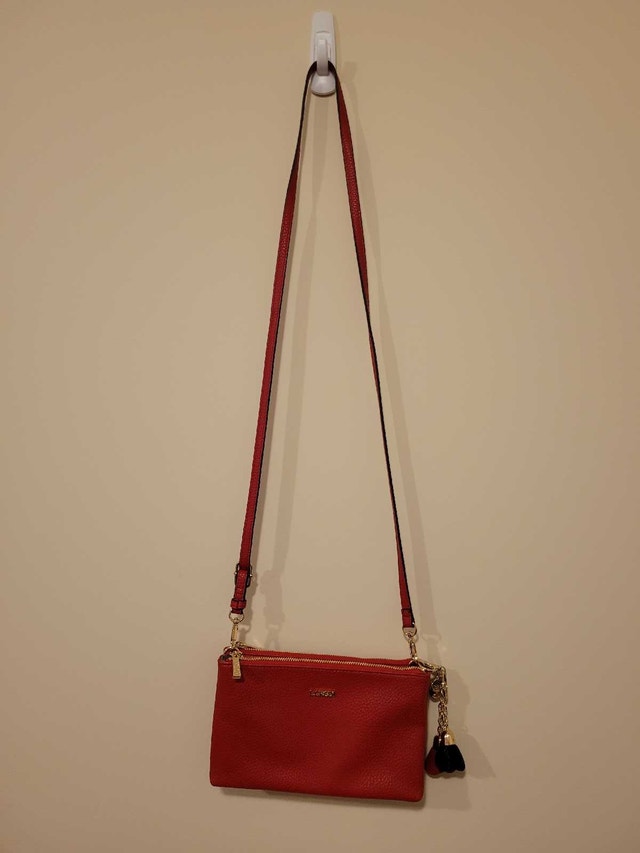 New Women's Lcredi Red Crossbody Bag With Two Rose Charms