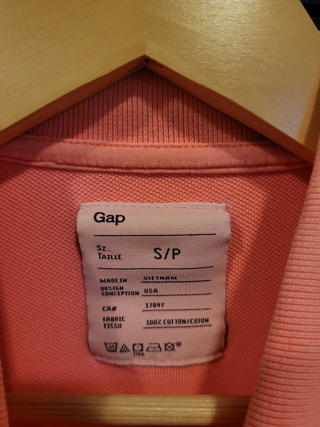 Brand New GAP Men's Medium Coral Light Pink Polo Shirt - photo 3
