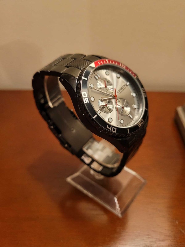 Brand New Curren Black and Silver Chronograph Men's Watch - photo 3