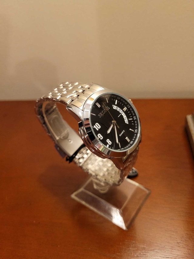Brand New Skone Silver and Black Quartz Men's Watch - photo 3