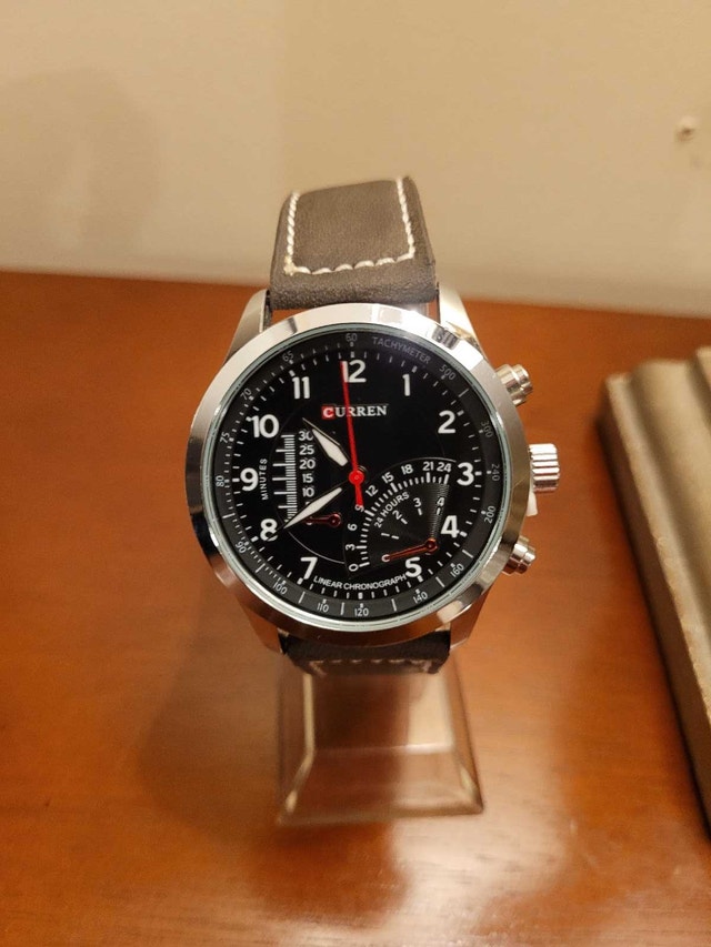 Brand New Curren Black and Silver Chronograph Men's Watch