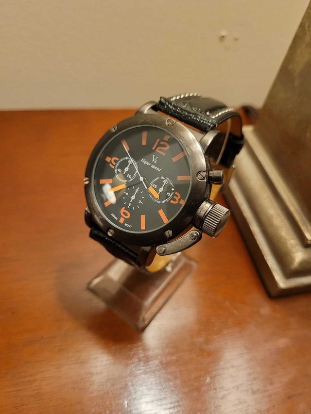 Brand New Black & Blood Orange V6 Super Speed Men's Watch - photo 2