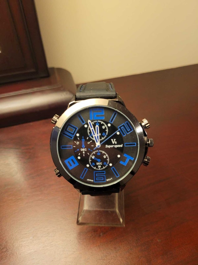 Brand New Blue V6 Super Speed Men's Fashion Watch